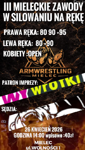 Mieleckie zawody w armwrestlingu