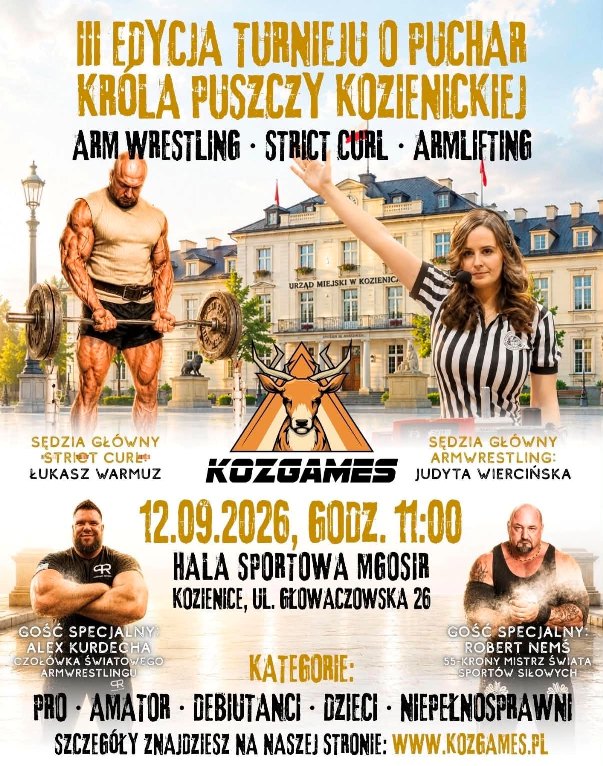 III Turniej Armwrestlingu w Kozienicach o Puchar Krola Puszczy Kozienickiej